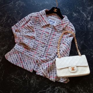 シャネル(CHANEL)のシャネル CHANEL 18P ミックス コットンツイード  ジャケット(テーラードジャケット)