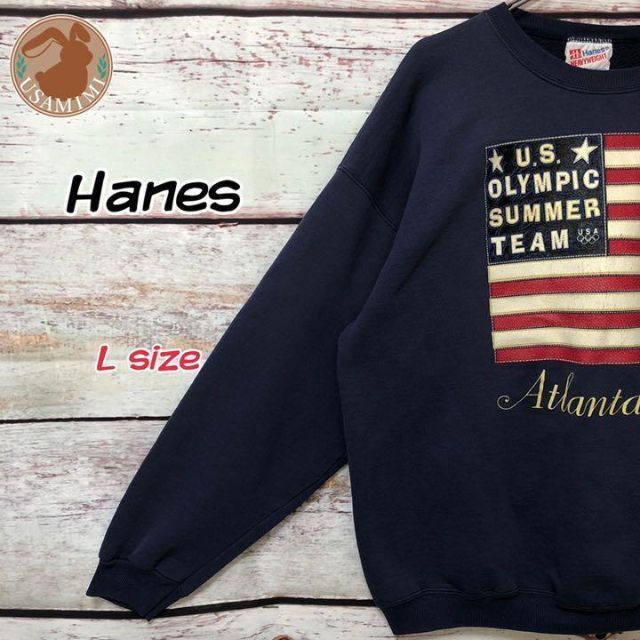 Hanes(ヘインズ)の【レア】90s Hanes アメリカ オリンピックチーム ビックプリント L メンズのトップス(スウェット)の商品写真