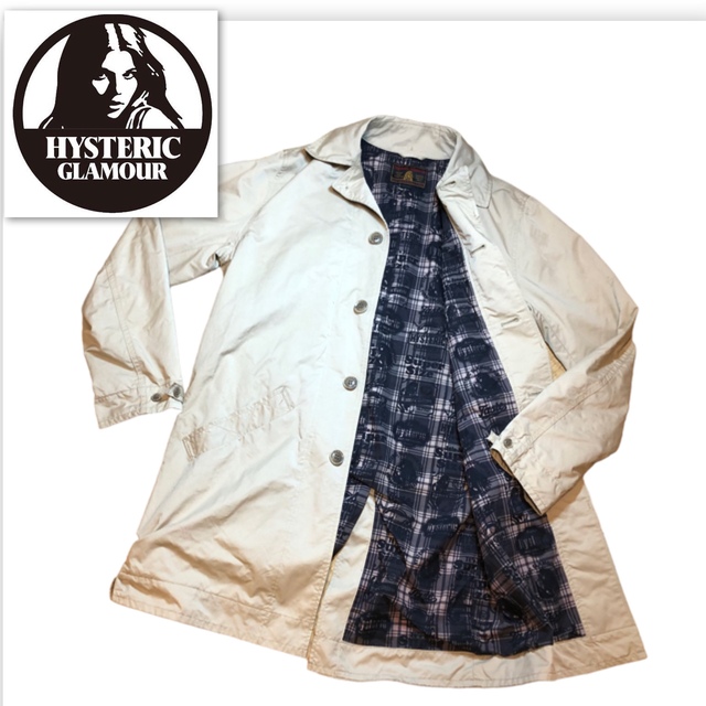 HYSTERIC GLAMOUR(ヒステリックグラマー)の【美品】ヒステリックグラマー ステンカラーコート チェスター ベージュ M相当 メンズのジャケット/アウター(ステンカラーコート)の商品写真