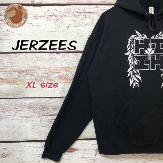 JERZEES(ジャージーズ)のJERZEES ジャージーズ ビックプリント ブラック XLサイズ メンズのトップス(パーカー)の商品写真