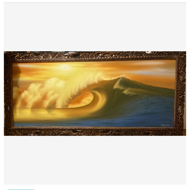 1点もの希少】美しい海の絵(額入) Goes Windy 素晴らしい価格 13668円