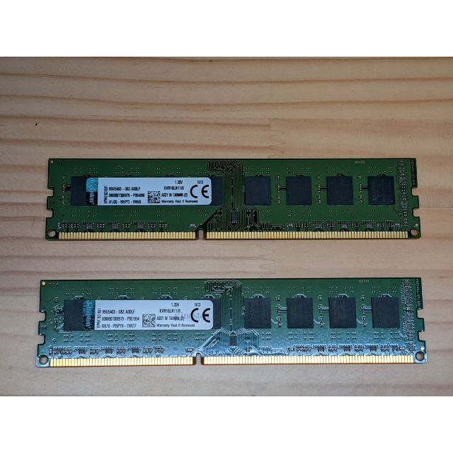 PC3-12800 DDR3-1600 8GB（2枚）