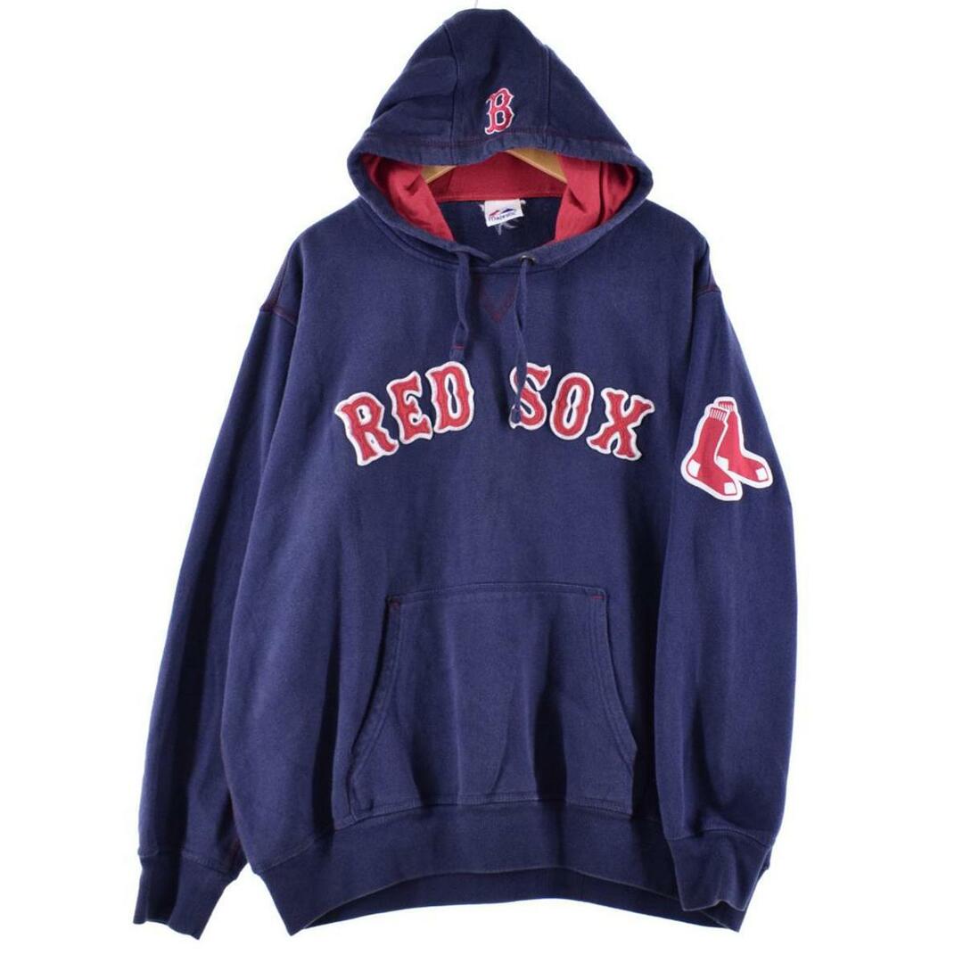 Majestic MLB BOSTON REDSOX ボストンレッドソックス スウェットプルオーバーパーカー メンズXL /eaa289155