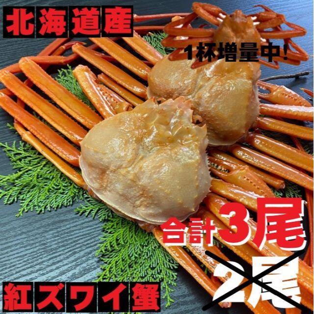 【只今1尾増量！】紅ズワイガニ　2尾＋1尾　合計3尾発送　冷凍　 食品/飲料/酒の食品(魚介)の商品写真