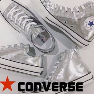 コンバース(CONVERSE)のコンバース CONVERSE レディーススニーカー シルバー　24cm(スニーカー)