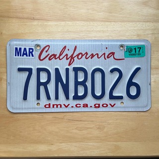 アメリカ カリフォルニア州 ナンバープレート 7RNB026(その他)