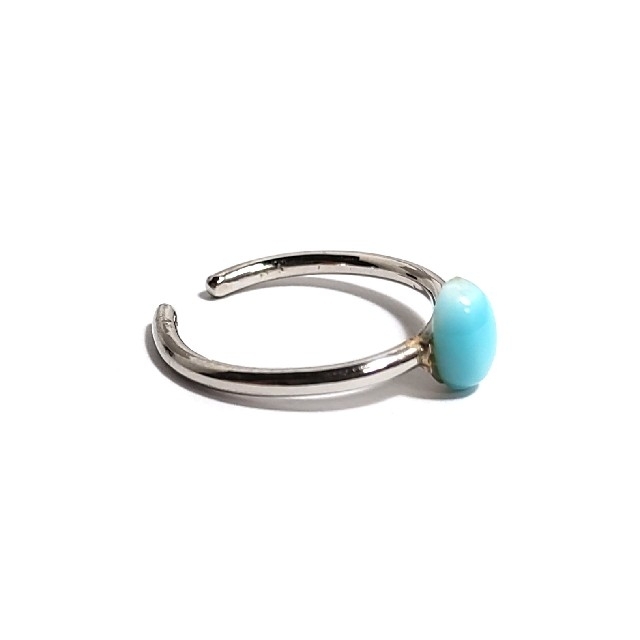 H3347【天然石】ラリマー ステンレス 指輪 リング レディースのアクセサリー(リング(指輪))の商品写真