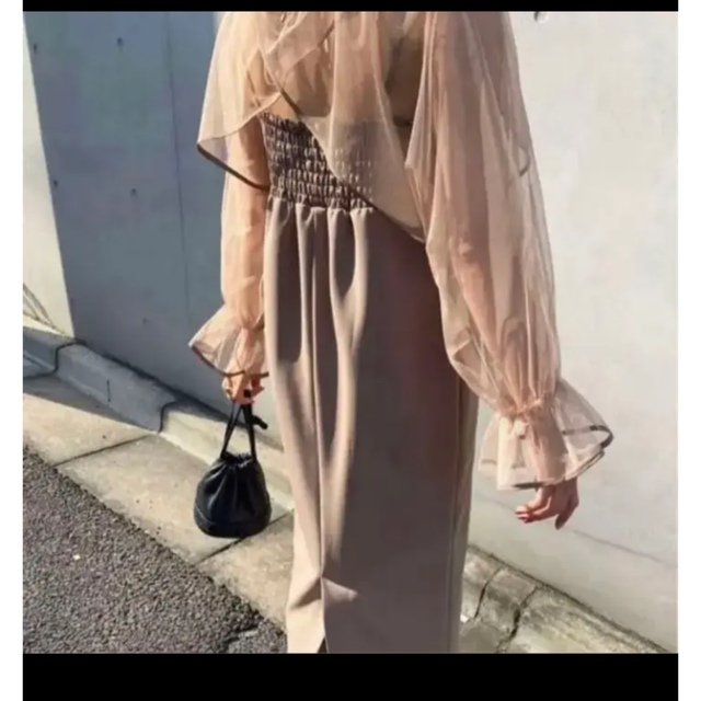 Ameri �A����MANY WAY AIRY VEIL DRESS �x�[�W���@M