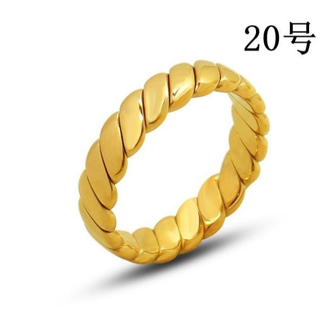 ツイスト リング ゴールド 20号 レトロ 18金 Ｋ18 指輪 メンズ レディースのアクセサリー(リング(指輪))の商品写真
