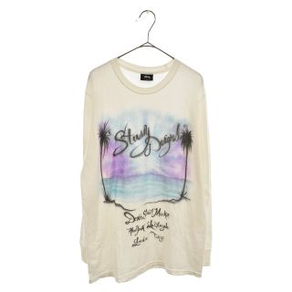 ステューシー(STUSSY)のSTUSSY ステューシー ×DSM Airbrush T-Shirt ドーバーストリートマーケット エアブラシ長袖Tシャツ ロンT ホワイト(Tシャツ/カットソー(七分/長袖))