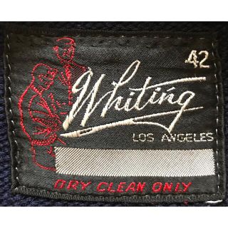 最高のカラー配色 雰囲気抜群 60's Whiting レタードカーディガンの