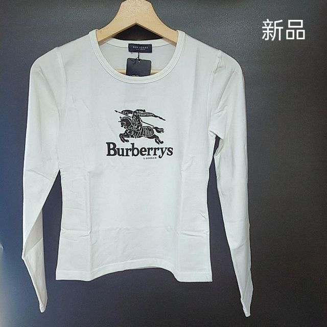 新品 タグ付き バーバリー 長袖 Tシャツ 騎兵 ビッグホースロゴ ホワイト | フリマアプリ ラクマ