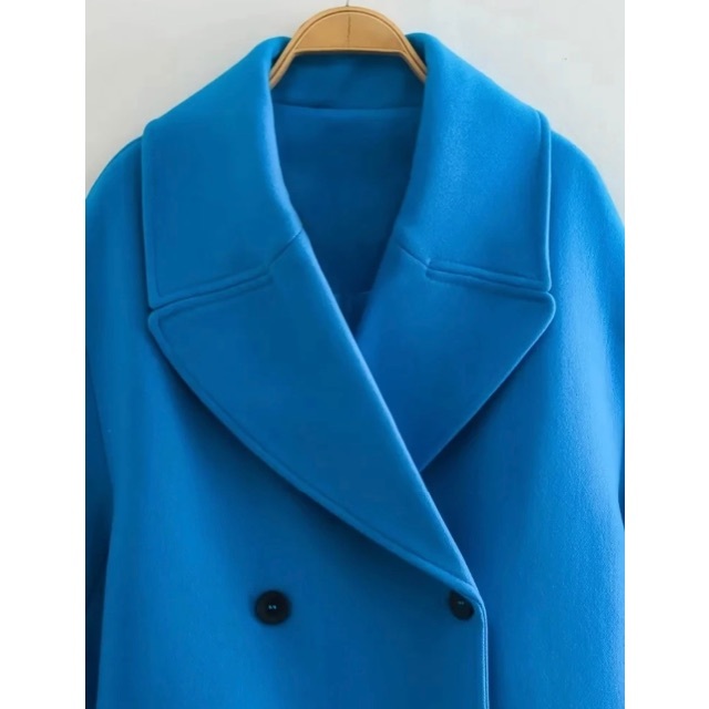 🍬10月新作🍭9571◆blue ブルー チェスターコート ロングコート レディースのジャケット/アウター(チェスターコート)の商品写真