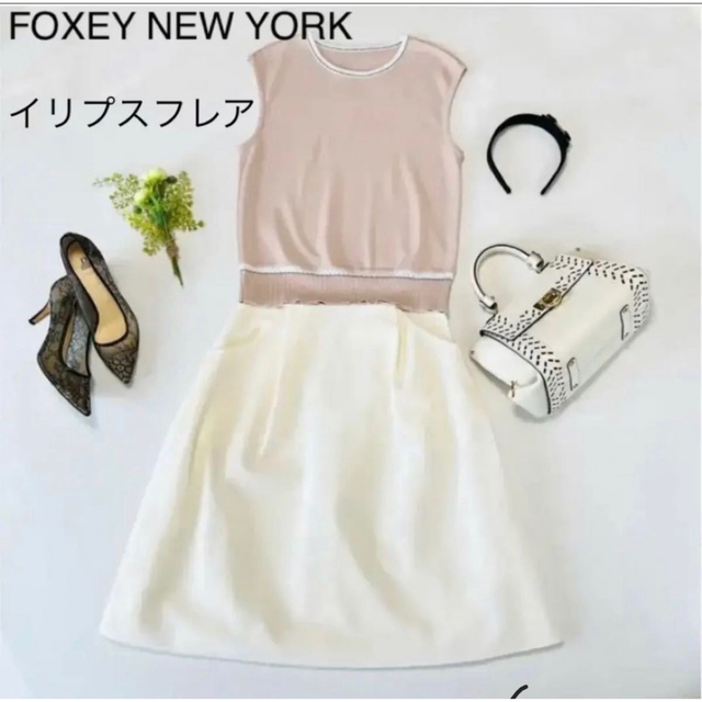 FOXEY - FOXEY NEW YORK♡イリプスフレアースカート♡大人気ホワイトロング丈♡の通販 by S♡ご希望金額提示交渉ok