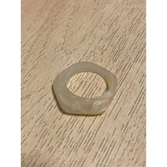 マーブル　パール　リング　指輪　シルバー　ゴム　2個 レディースのアクセサリー(リング(指輪))の商品写真