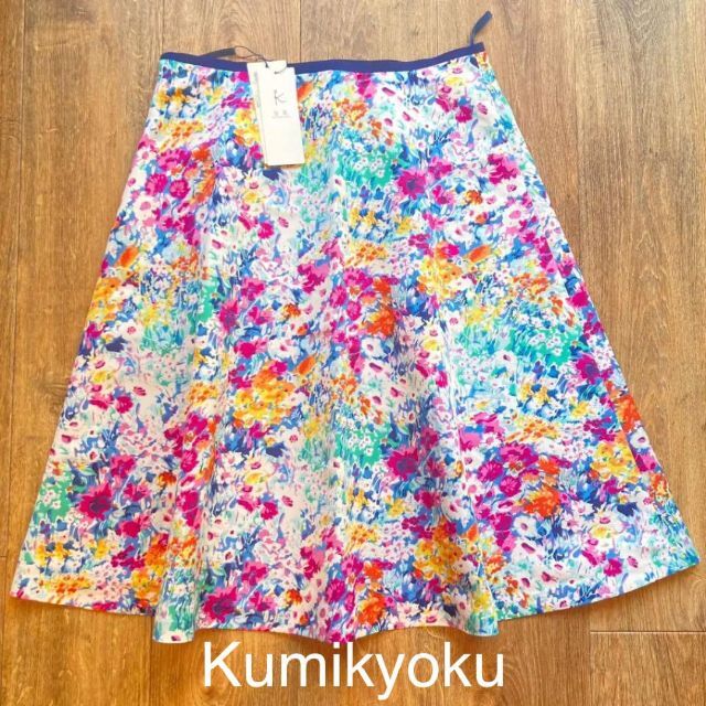 和風 新品タグ付 組曲 kumikyoku スカート 花柄 日本製 フレア L 通販