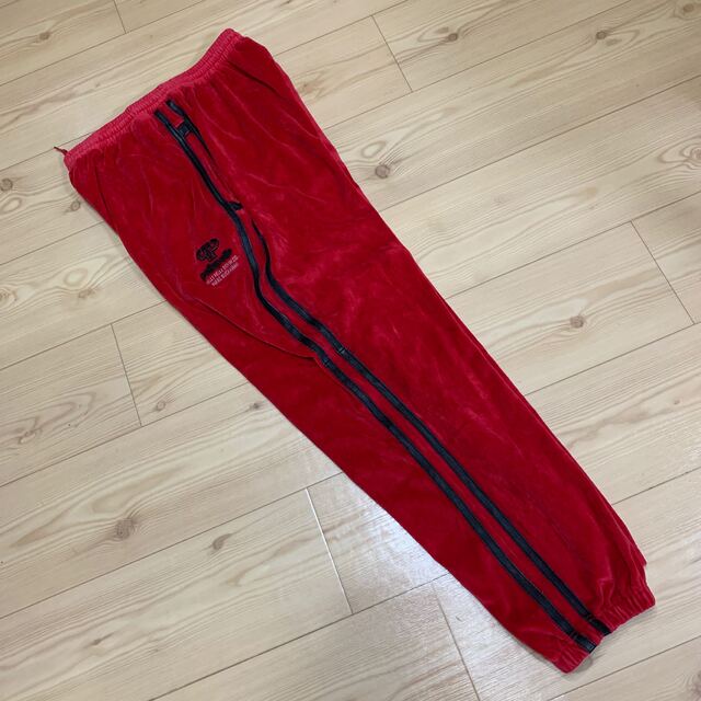 オシャレ 激レア pelle pelle ペレペレ ベロア セットアップ ライン 赤