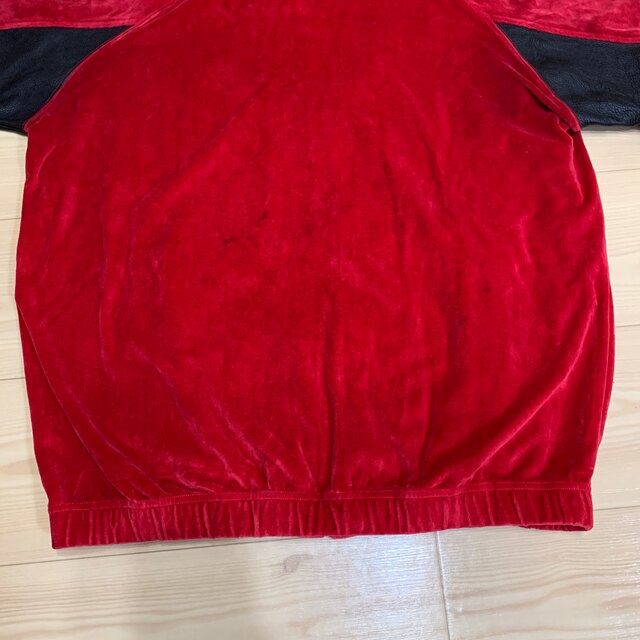 紺×赤 激レア pelle pelle ペレペレ ベロア セットアップ ライン 赤 L
