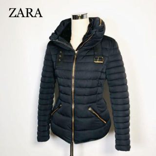 ザラ(ZARA)のZARA　ザラベーシック　ダウンジャケット　ファー　ブラック　L(ダウンジャケット)