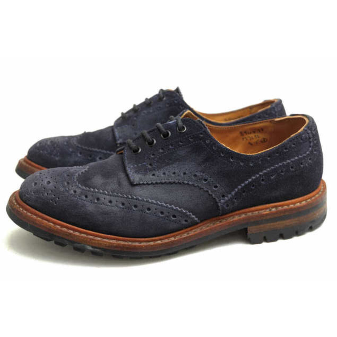 トリッカーズ／Tricker's シューズ ビジネスシューズ 靴 ビジネス メンズ 男性 男性用スエード スウェード レザー 革 本革 ネイビー 紺  M7292 イルクリー ILKLEY コマンドソール ウイングチップ グッドイヤーウェルト製法