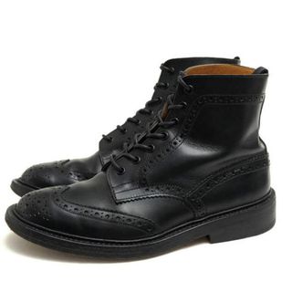 トリッカーズ(Trickers)のトリッカーズ／Tricker's レースアップブーツ シューズ 靴 メンズ 男性 男性用レザー 革 本革 ブラック 黒  M2508 MALTON モールトン Brogue Boots ダブルソール カントリーブーツ ウイングチップ レザーソール グッドイヤーウェルト製法(ブーツ)