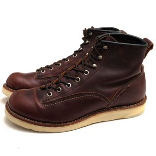 レッドウィング(REDWING)のレッドウィング／RED WING ワークブーツ シューズ 靴 メンズ 男性 男性用レザー 革 本革 ダークブラウン 茶 ブラウン  2906 6inch LINEMAN BOOTS ラインマン 定番 グッドイヤーウェルト製法(ブーツ)