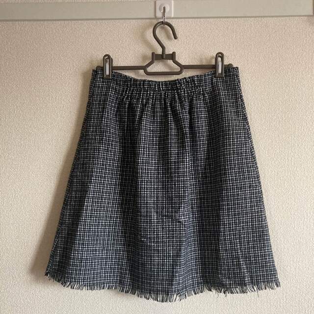 GRL(グレイル)のフリンジツイードチェック台形スカート･GRL･グレイル･Lサイズ レディースのスカート(ミニスカート)の商品写真