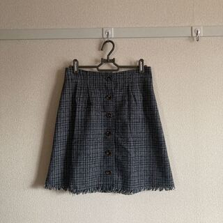グレイル(GRL)のフリンジツイードチェック台形スカート･GRL･グレイル･Lサイズ(ミニスカート)