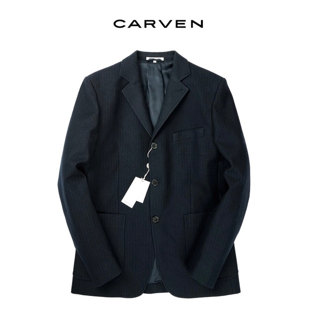 ■新品10万【CARVEN】カルヴェン清潔感漂うネイビーテーラードジャケット50