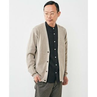 メンズメルローズ(MEN'S MELROSE)の【ベージュ】ミドルゲージリッジウォッシャブル片畦カーディガン(その他)