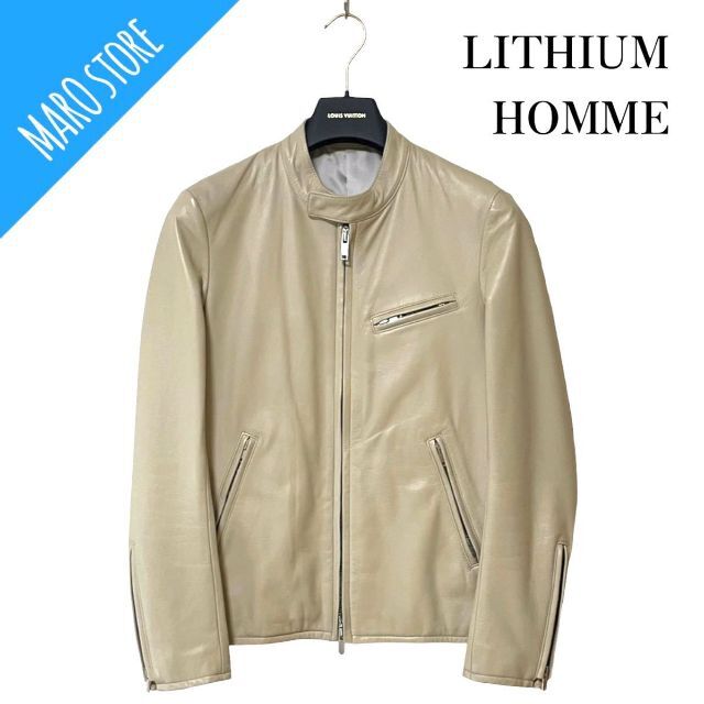 LITHIUM HOMME カウレザー シングルライダースジャケット