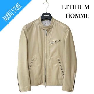 LITHIUM HOMME - リチウムオム ブラックレザーダブルライダース サイズ 