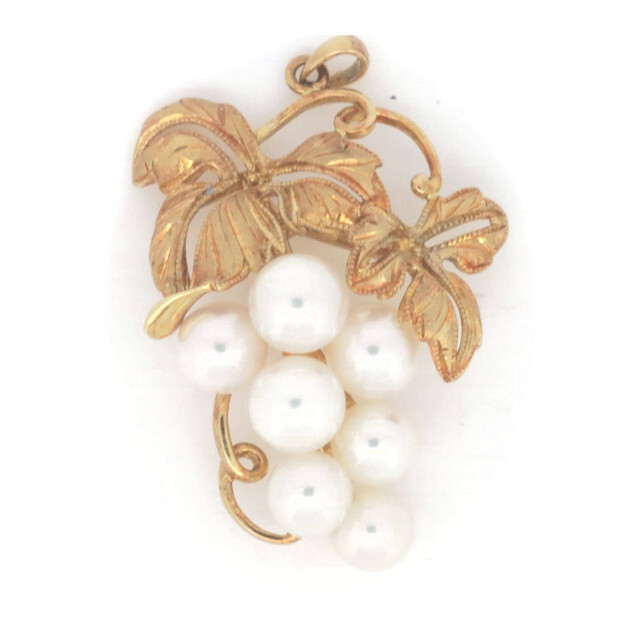 MIKIMOTO - ミキモト ブドウ モチーフ ペンダント K18YG(18金 イエロー MIKIMOTO - ミキモト ブドウ モチーフ ペンダント K18YG(18金 イエロー
