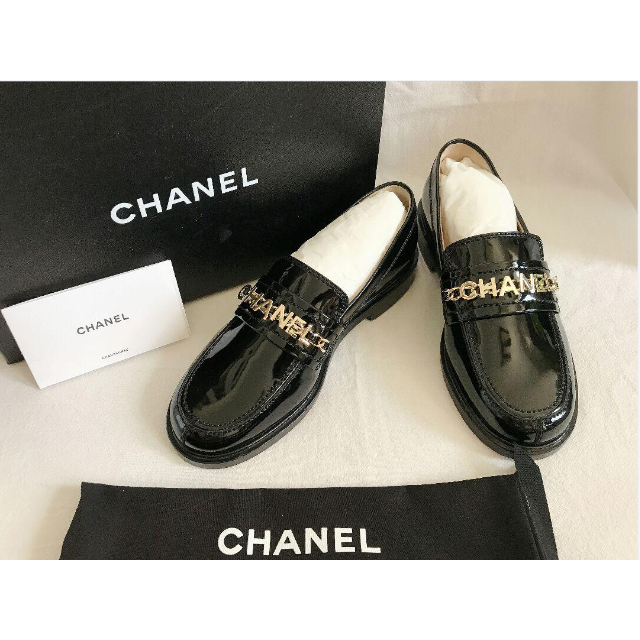 すずらん シャネル CHANEL パテント カーフスキン ローファー