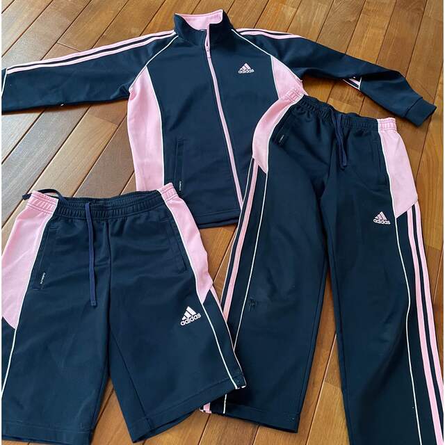 adidas(アディダス)のadidasジャージ上下&ハーフパンツ(140.150) キッズ/ベビー/マタニティのキッズ服女の子用(90cm~)(その他)の商品写真