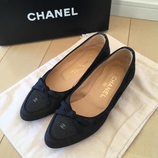 シャネル(CHANEL)のPPPP25様専用♥️  CHANEL デニムフラットシューズ 美品♡(バレエシューズ)