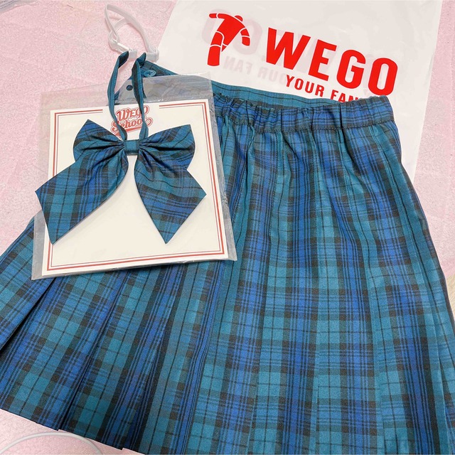 WEGO(ウィゴー)の制服　チェックスカート　リボン　新品同様 レディースのスカート(ミニスカート)の商品写真