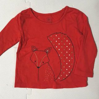 ベビーギャップ(babyGAP)のbaby gap カットソー 長袖 Tシャツ 90 トップス 赤 レッド(Tシャツ/カットソー)