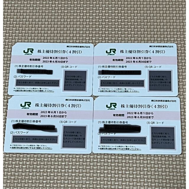 JR東日本株主優待券　4枚 チケットの優待券/割引券(その他)の商品写真