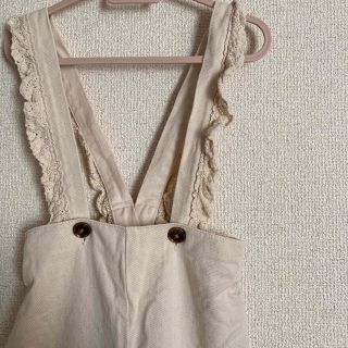 ☆美品☆サロペット　ホワイト　90㎝(パンツ/スパッツ)