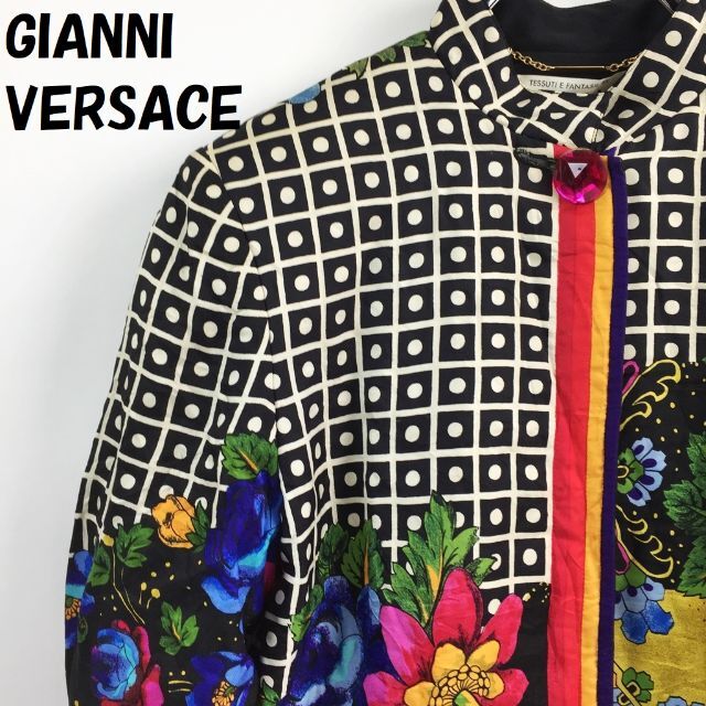 GIANNI VERSACE ジャケット イタリア製  シルク100％ サイズ8USAサイズ8素材