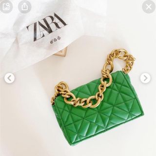 ザラ(ZARA)のZARA グリーンバッグ(ショルダーバッグ)