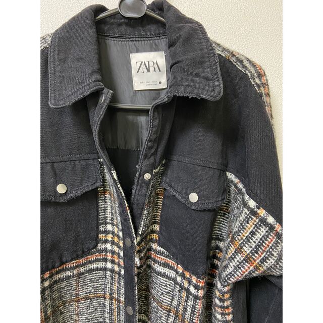 ZARA(ザラ)のZARA オーバーサイズ　コーデュロイ×チェック　ジャケット レディースのジャケット/アウター(テーラードジャケット)の商品写真