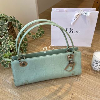 Dior ディオール カナージュステッチハンドショルダーバッグ ミント
