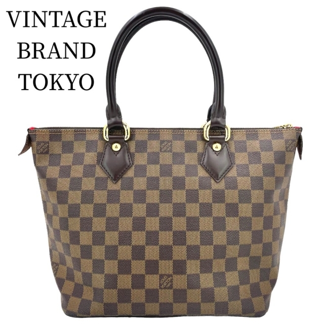 約36cm縦LOUIS VUITTON ルイヴィトン トートバッグ ダミエ サレヤPM ハンドバッグ ブラウン 茶 かばん 鞄 N51183    エベヌ ゴールド金具 レディース ギフト【品】