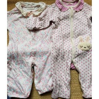 ニットプランナー(KP)の【セット売り】50-70 ロンパース ガーゼ 2wayロンパース 女の子(ロンパース)