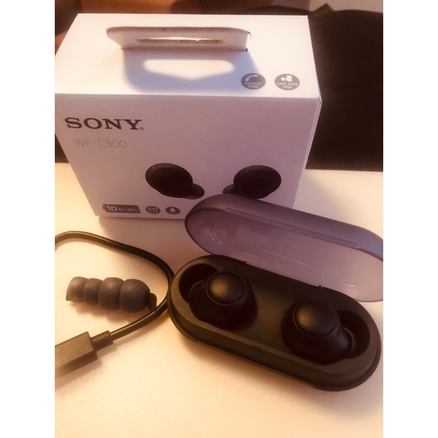 SONY - SONY フルワイヤレスイヤホン ブラック WF-C500(B)美品の通販