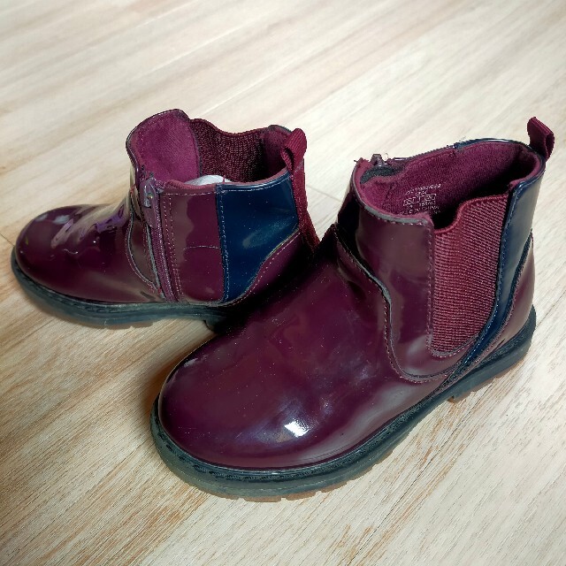 16センチ サイドゴアブーツ パープル ネイビー ショートブーツ 紫 紺 キッズ/ベビー/マタニティのキッズ靴/シューズ(15cm~)(ブーツ)の商品写真