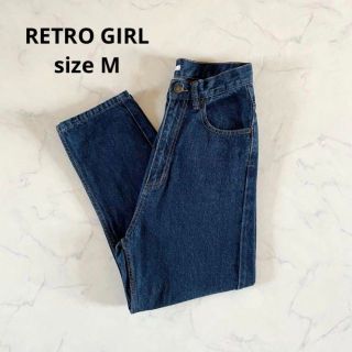 レトロガール(RETRO GIRL)の【美品】Mサイズ RETRO GIRL レトロガール デニム ジーパン ゆる(デニム/ジーンズ)