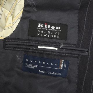 着用少 Kiton(キートン) ネイビー ストライプスーツ 46/48 公式通販
